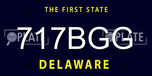 717BGG Delaware License Plate