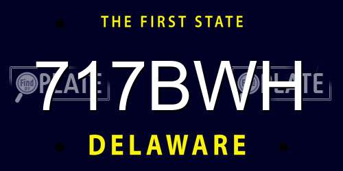 717BWH Delaware License Plate