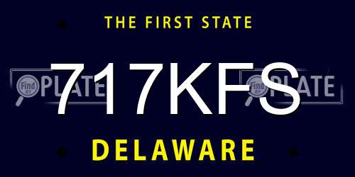 717KFS Delaware License Plate