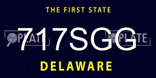 717SGG Delaware License Plate