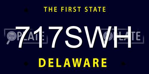 717SWH Delaware License Plate