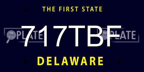 717TBF Delaware License Plate