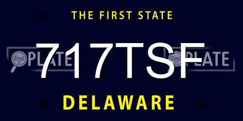 717TSF Delaware License Plate