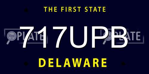 717UPB Delaware License Plate