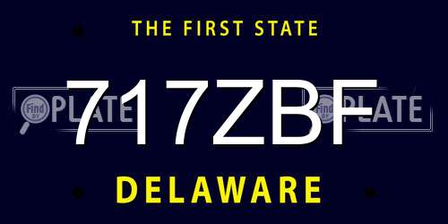 717ZBF Delaware License Plate