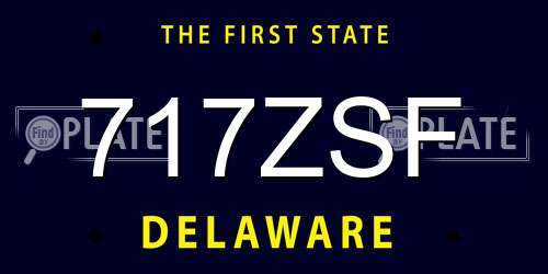 717ZSF Delaware License Plate
