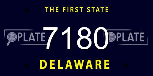 7180 Delaware License Plate