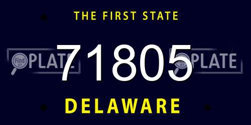 71805 Delaware License Plate