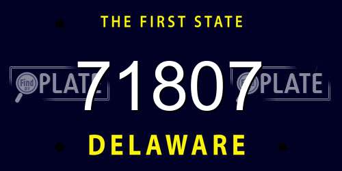 71807 Delaware License Plate