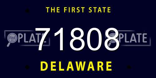 71808 Delaware License Plate