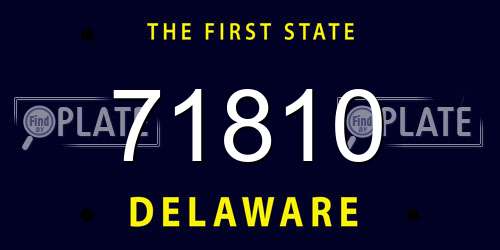 71810 Delaware License Plate