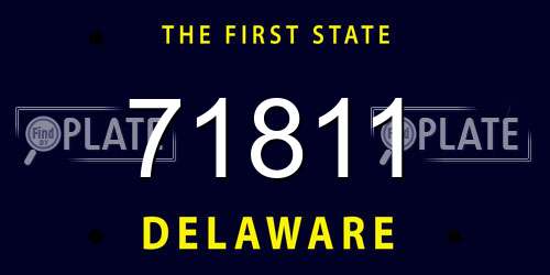 71811 Delaware License Plate