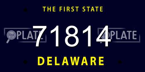 71814 Delaware License Plate