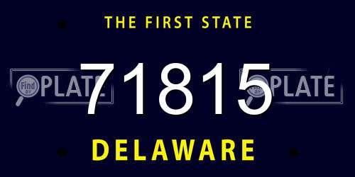71815 Delaware License Plate