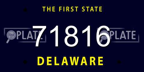 71816 Delaware License Plate