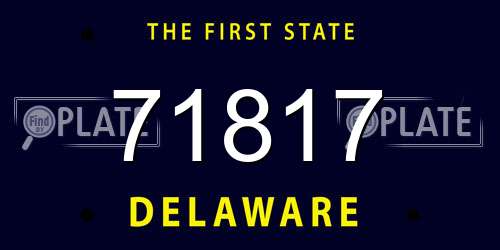 71817 Delaware License Plate