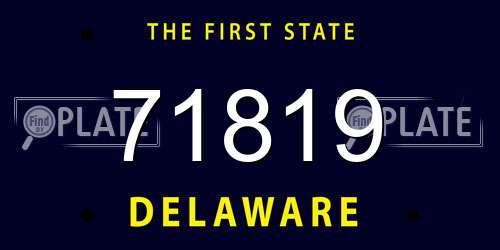 71819 Delaware License Plate