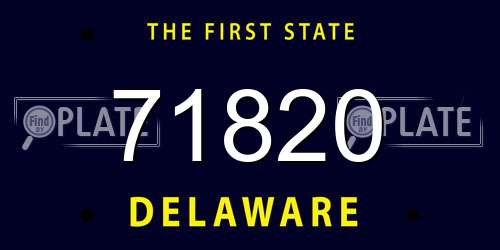 71820 Delaware License Plate
