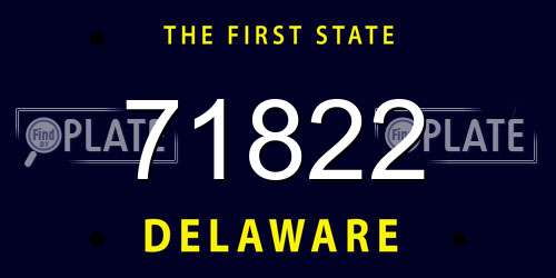 71822 Delaware License Plate
