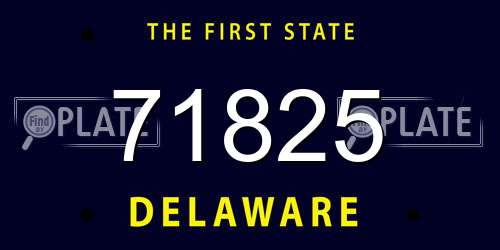 71825 Delaware License Plate