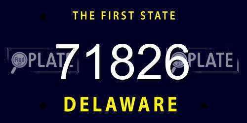 71826 Delaware License Plate