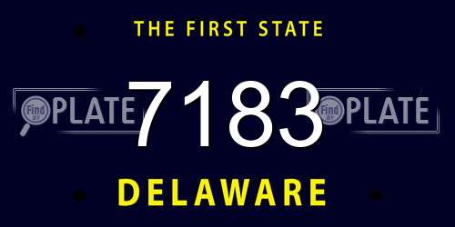 7183 Delaware License Plate