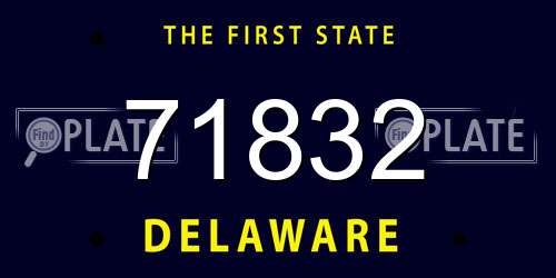 71832 Delaware License Plate