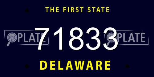 71833 Delaware License Plate