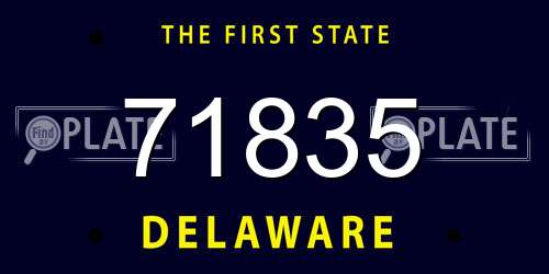 71835 Delaware License Plate