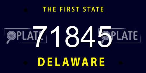 71845 Delaware License Plate