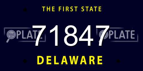 71847 Delaware License Plate
