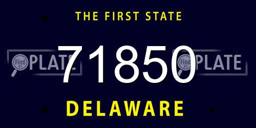 71850 Delaware License Plate