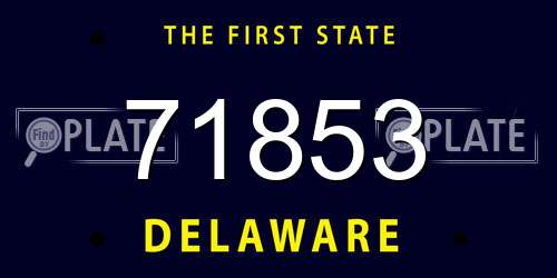 71853 Delaware License Plate