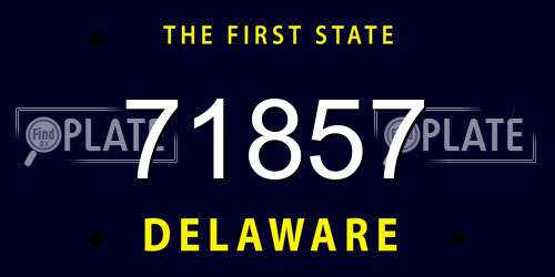 71857 Delaware License Plate