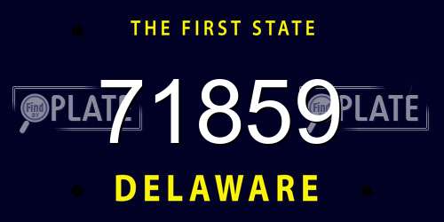 71859 Delaware License Plate