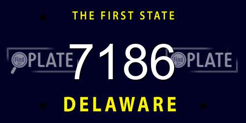 7186 Delaware License Plate