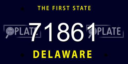 71861 Delaware License Plate