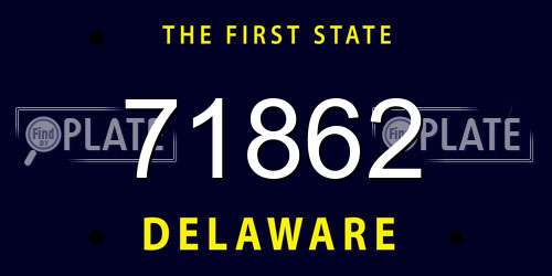71862 Delaware License Plate