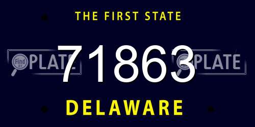 71863 Delaware License Plate
