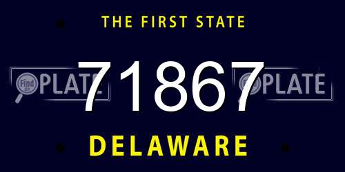 71867 Delaware License Plate
