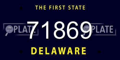 71869 Delaware License Plate