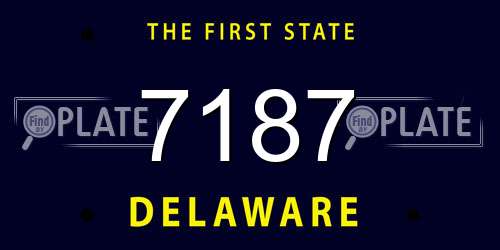 7187 Delaware License Plate