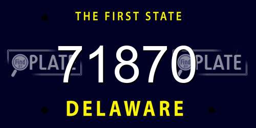 71870 Delaware License Plate