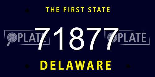 71877 Delaware License Plate