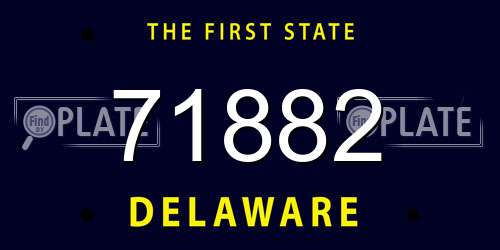 71882 Delaware License Plate