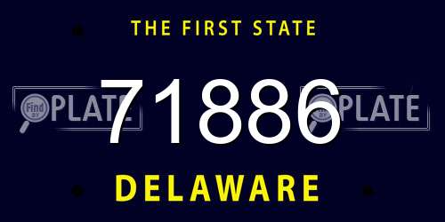 71886 Delaware License Plate