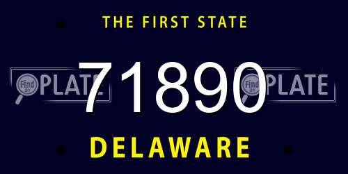 71890 Delaware License Plate