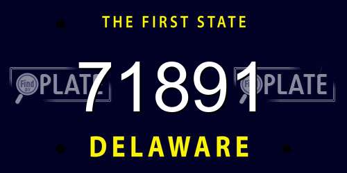 71891 Delaware License Plate