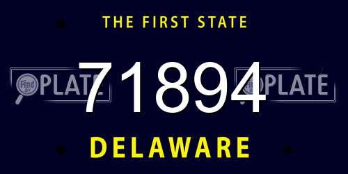 71894 Delaware License Plate