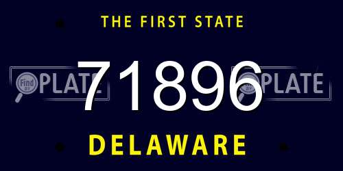 71896 Delaware License Plate